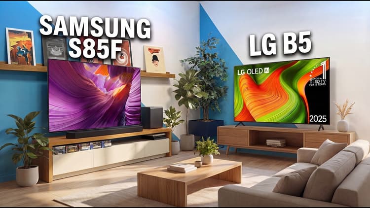 Qual MELHOR TV 4K OLED BARATA para PS5, FILMES e FUTEBOL!? // LG B5 vs. SAMSUNG S85F